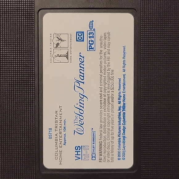 Columbia Tristar Home Entertainment The Wedding Planner VHS Tape - Picture 6 of 6